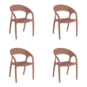 Conjunto 4 Cadeiras UZ Glass Plus Terracota