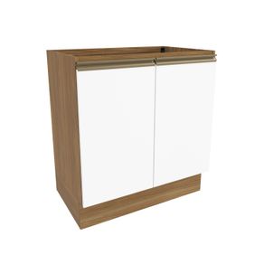 Balcão Celeste Kappesberg 100% MDF 2 Portas Nogueira/Branco 80cm