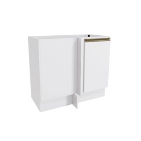 Balcão de Canto Reto Celeste Kappesberg 100% MDF 1 Porta Branco 98cm