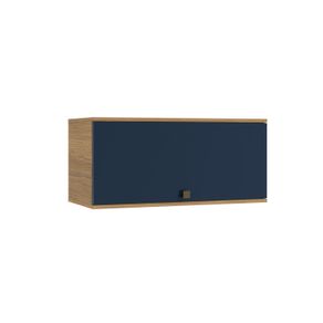 Armário Aéreo Celeste Kappesberg 100% MDF 1 Porta Basculante Nogueira/Azul 80cm