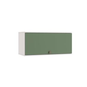 Armário Aéreo Celeste Kappesberg 100% MDF 1 Porta Basculante Branco/Verde 80cm