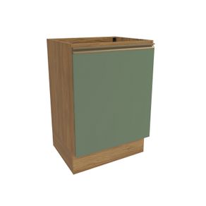 Balcão Celeste Kappesberg 100% MDF 1 Porta Nogueira/Verde 60cm