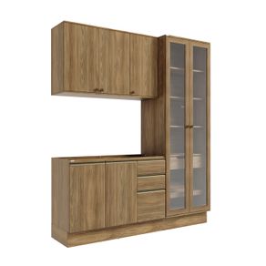 Cozinha Compacta Celeste Kappesberg 100% MDF Nogueira 192cm